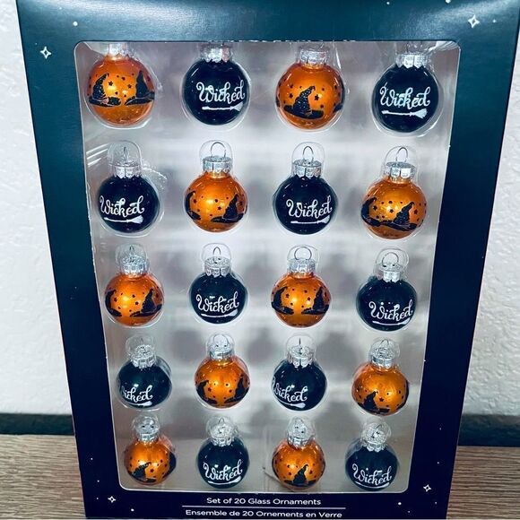 Halloween Wicked Witch Glass Mini Ornaments Set - Picture 1 of 3